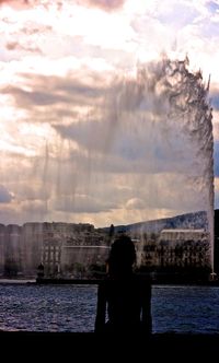 Reflection of people in water
