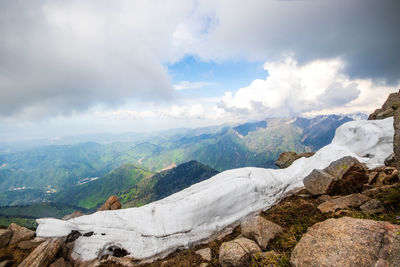 Scenic view of mountains against sky