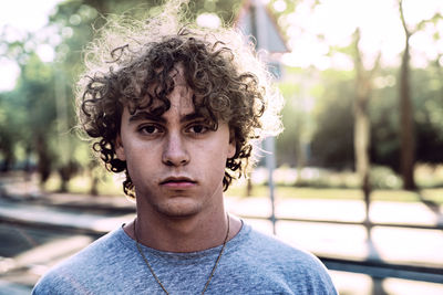 Portrait of young man outdoors