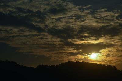 Silhouette trees against sky during sunset