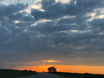 Scenic view of dramatic sky during sunset