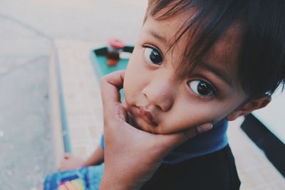 Close-up portrait of cute boy