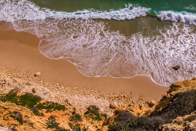 High angle view of beach