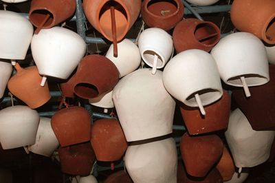 High angle view of spices for sale in market