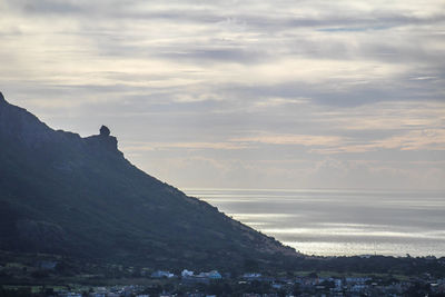 Scenic view of sea against sky at sunset