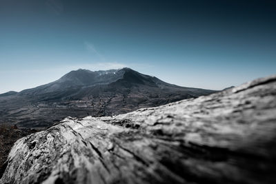 Scenic view of mountains against clear sky