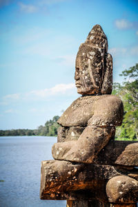 Close-up of statue against sky