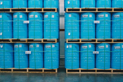 Stack of multi colored pencils in building