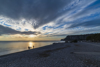 Winter sunset over the bay of portopiccolo sistiana. duino. italy