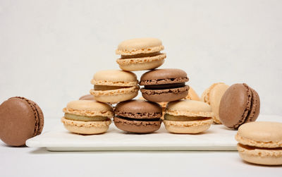 Close-up of macaroons on table