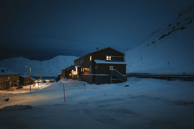 Built structure on snow