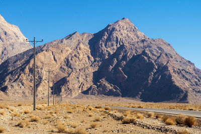 Scenic view of mountains against clear sky