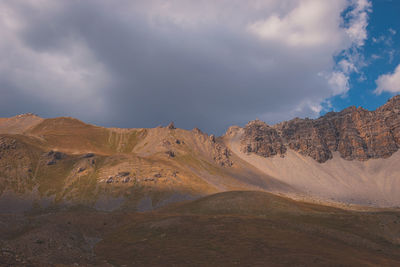 Panoramic view of mountains against sky