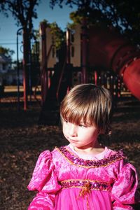 Close-up of girl on playground