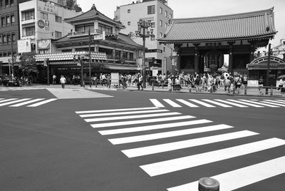 Group of people crossing road