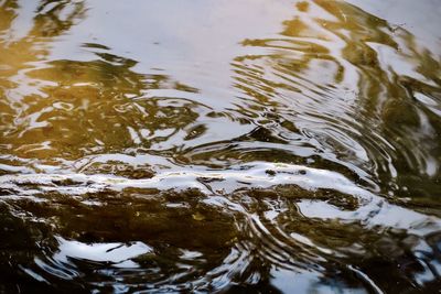 High angle view of rippled water in lake