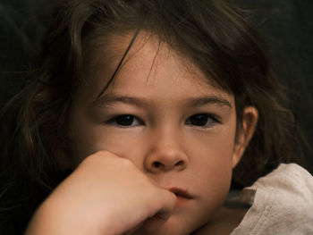 A little girl in meditation