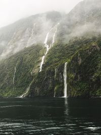 Scenic view of waterfall