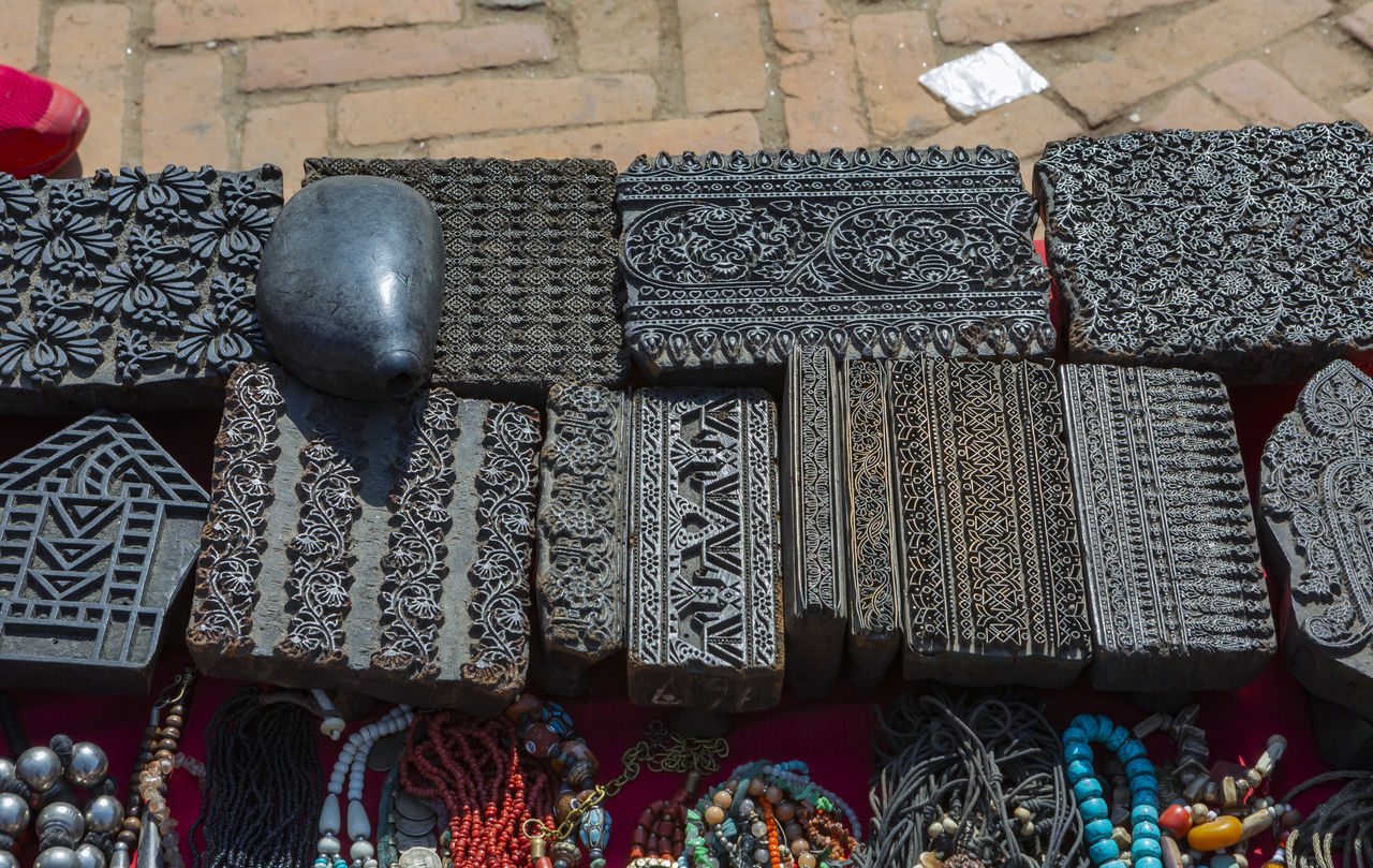 HIGH ANGLE VIEW OF PATTERNED FOR SALE IN MARKET