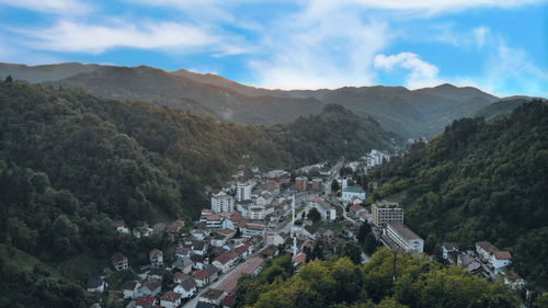 High angle view of townscape