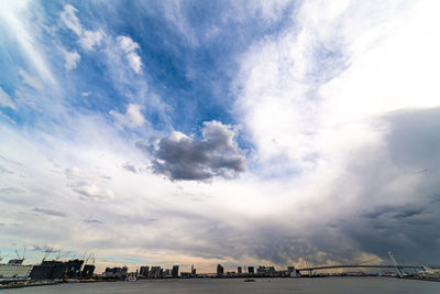 Low angle view of city against sky