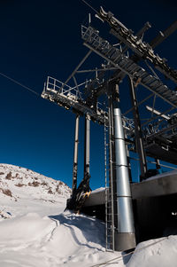 Low angle view of snow covered landscape