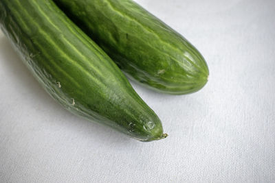 Close-up of cucumber on table