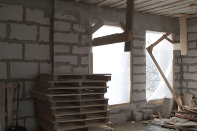 Interior of abandoned building