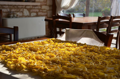 Close-up of food on table at home