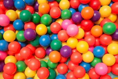 High angle view of multi colored balloons balls