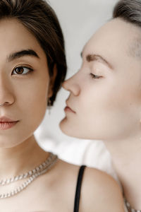 Close-up portrait of beautiful young woman