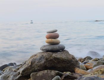 Stack of stones on beach