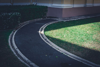 High angle view of footpath