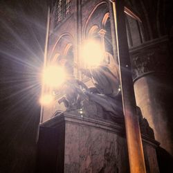 Low angle view of illuminated church