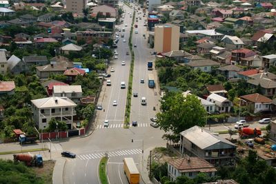 High angle view of the city