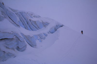 Scenic view of snow covered mountain