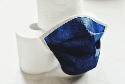 High angle view of shoes on table against white background