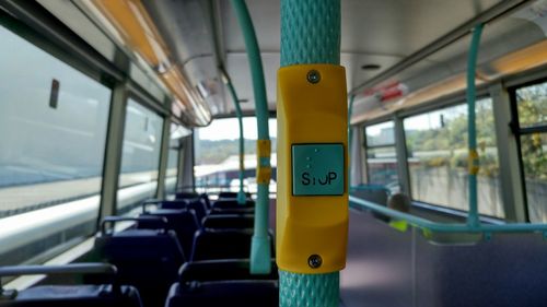 Stop button in bus