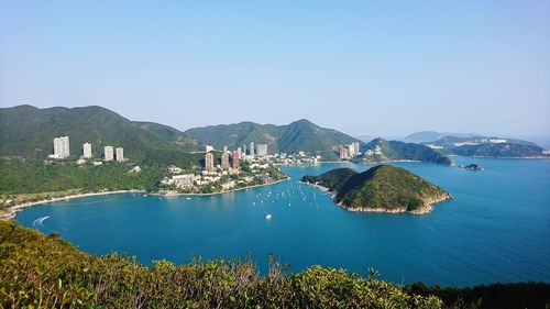 Deep water bay, hong kong - scenic view of sea against clear blue sky