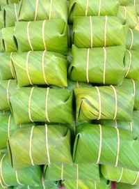 Thai foods. wrapped in banana leaves.