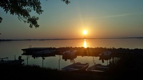 Scenic view of sunset over sea