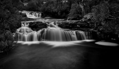 View of waterfall in forest