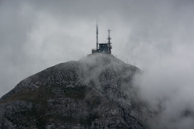 Low angle view of mountain against sky