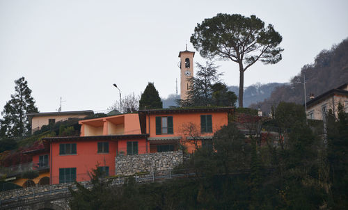 Buildings against clear sky