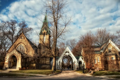 Panoramic view of historic building against sky