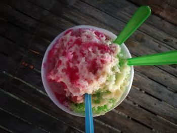 Close-up of ice cream in bowl