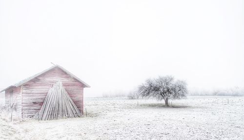 Scenic view of snow covered landscape