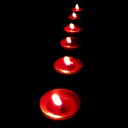 Close-up of lit candle on white background