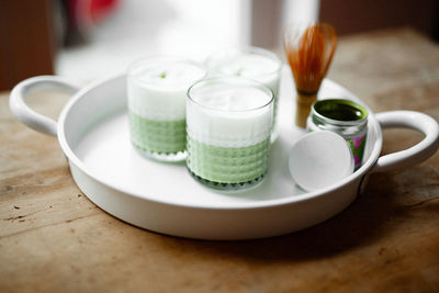 Close-up of tea cup on table