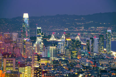 San francisco cityscape at night, california